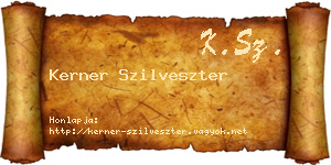 Kerner Szilveszter névjegykártya